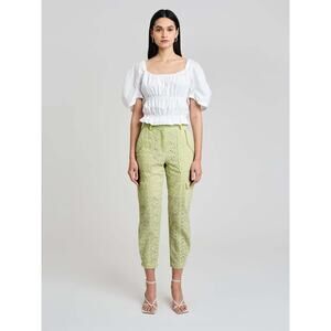 NWOT Derek Lam WHITE Mila Eyelet Floral Utility Pants Size 2, 4, 6